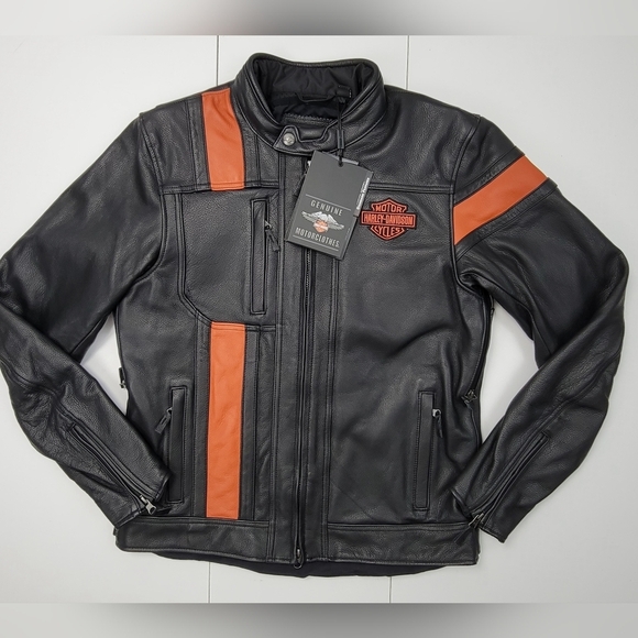 Harley Davidson Men's Hwy-100 Waterproof Leather Jacket Size M 98000-22VM New - Picture 1 of 11